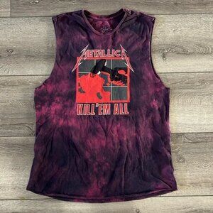 Metallica kill ‘em all tie dye upcycled tank size L
